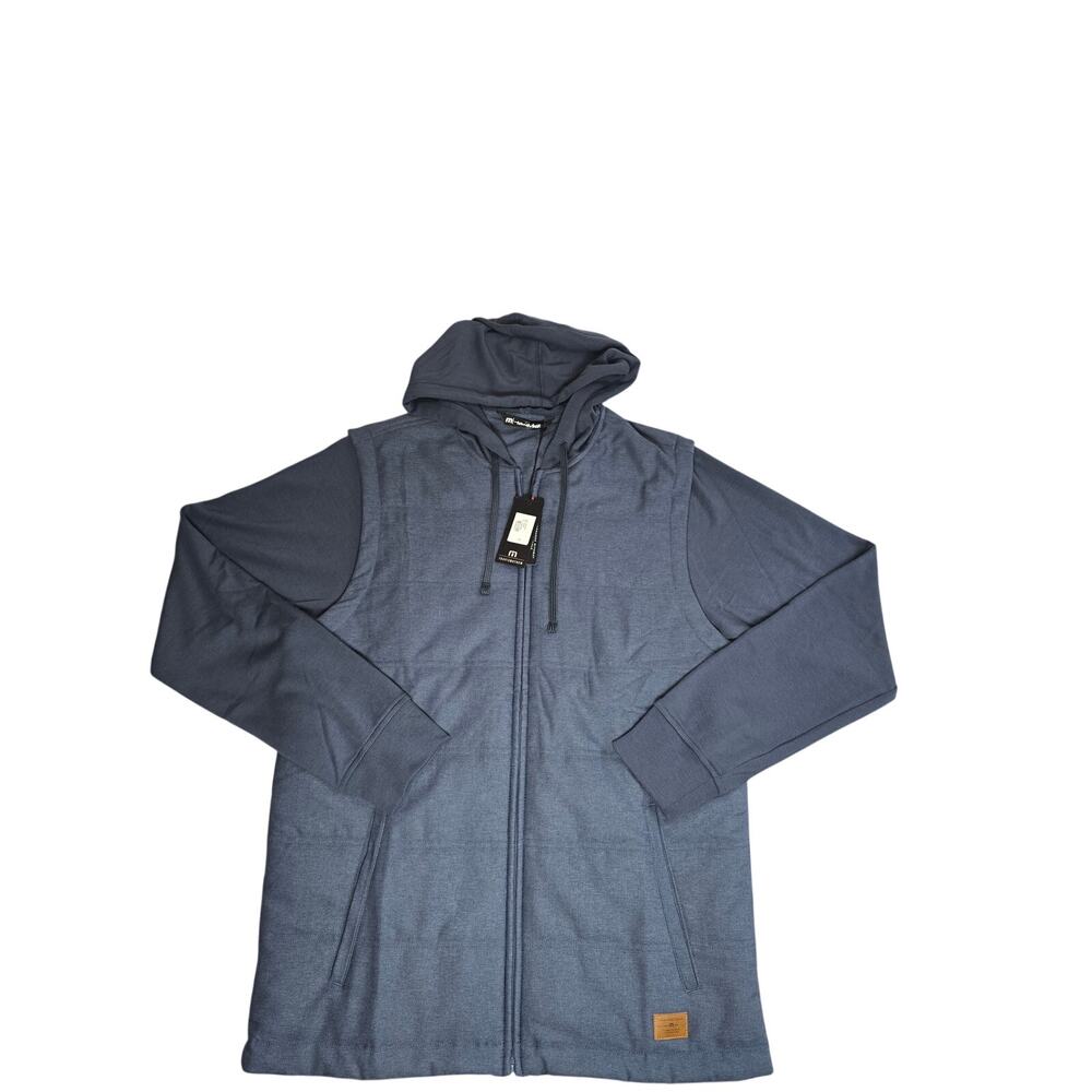 TravisMathew Men’s Medium Full Zip Hoodie Jacket Blue‎ Performance Golf NWT